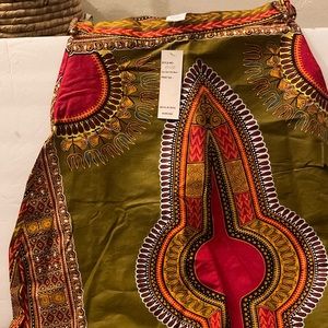 Long tribal print skirt